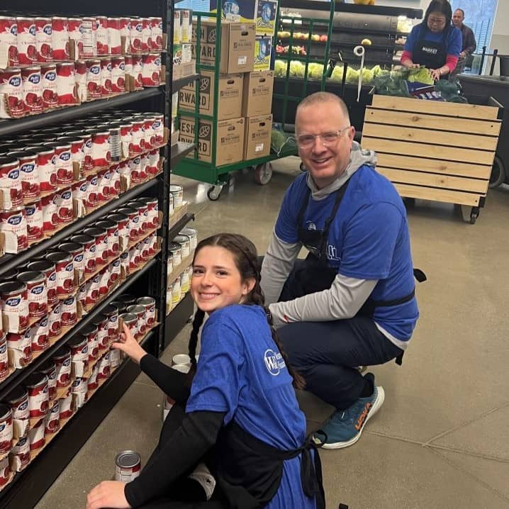 Volunteering at foodbank.