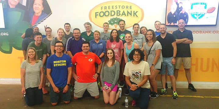 volunteer group at the freestore foodbank