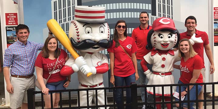 Fort Washington Associates with Cincinnati Reds mascots