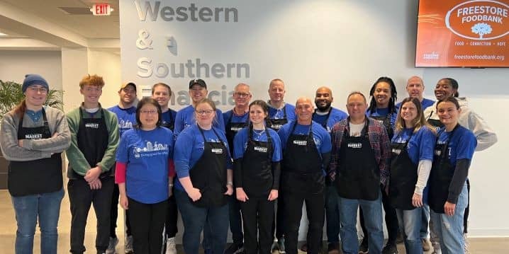 Volunteering at foodbank.