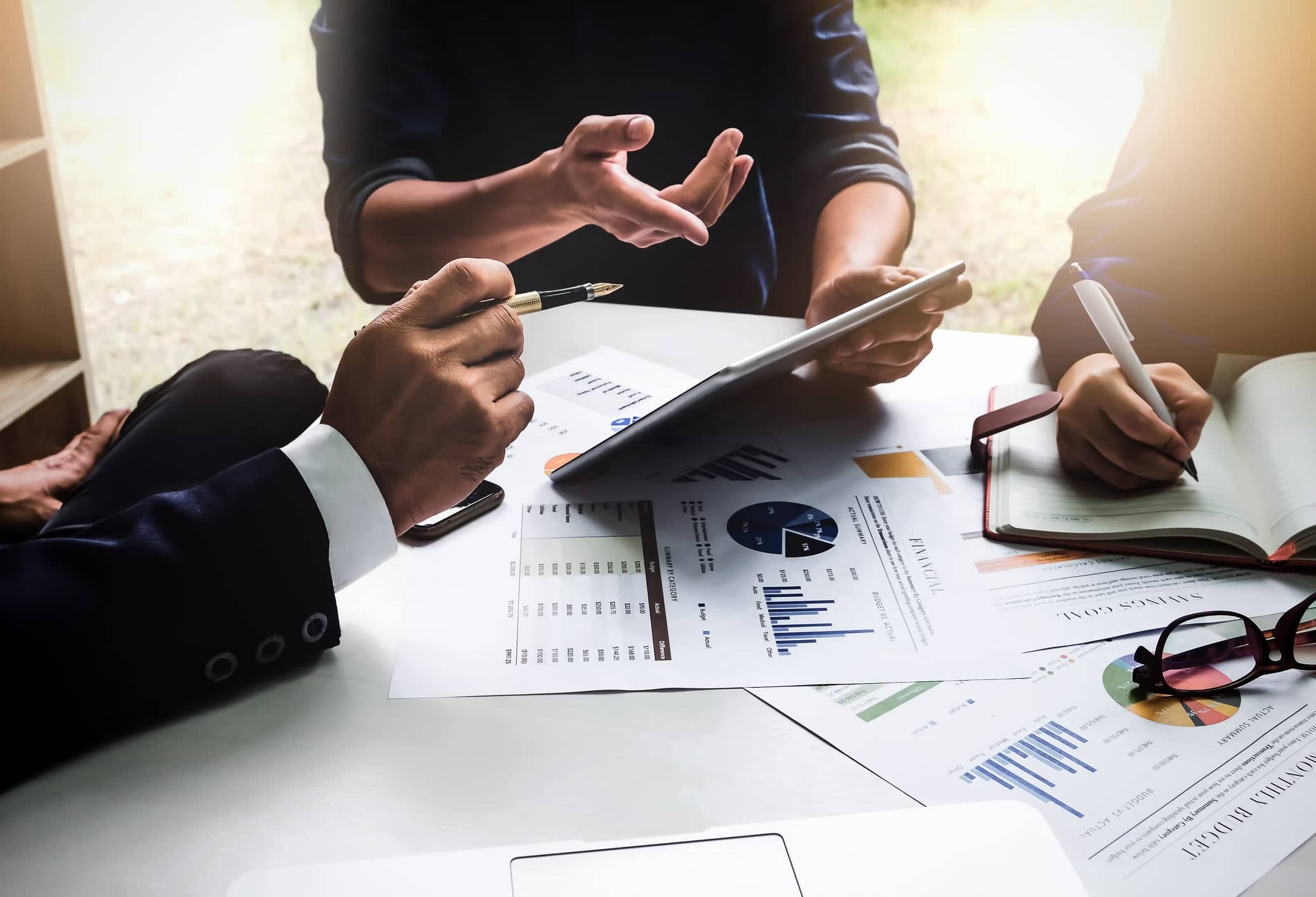 business people at a meeting