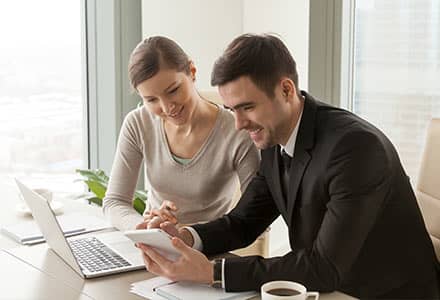 financial professionals using columbus mobile app