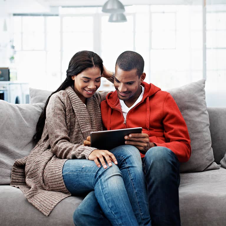 couple reviewing finances