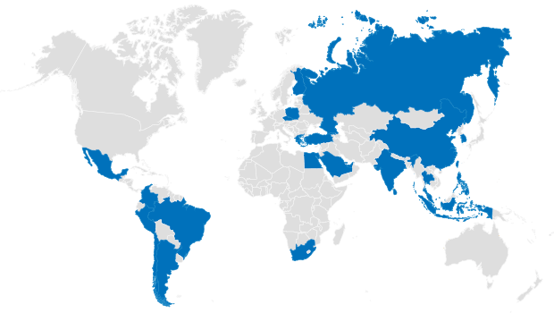 emerging markets map