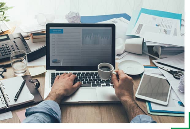 enthusiastic investor researching stock market