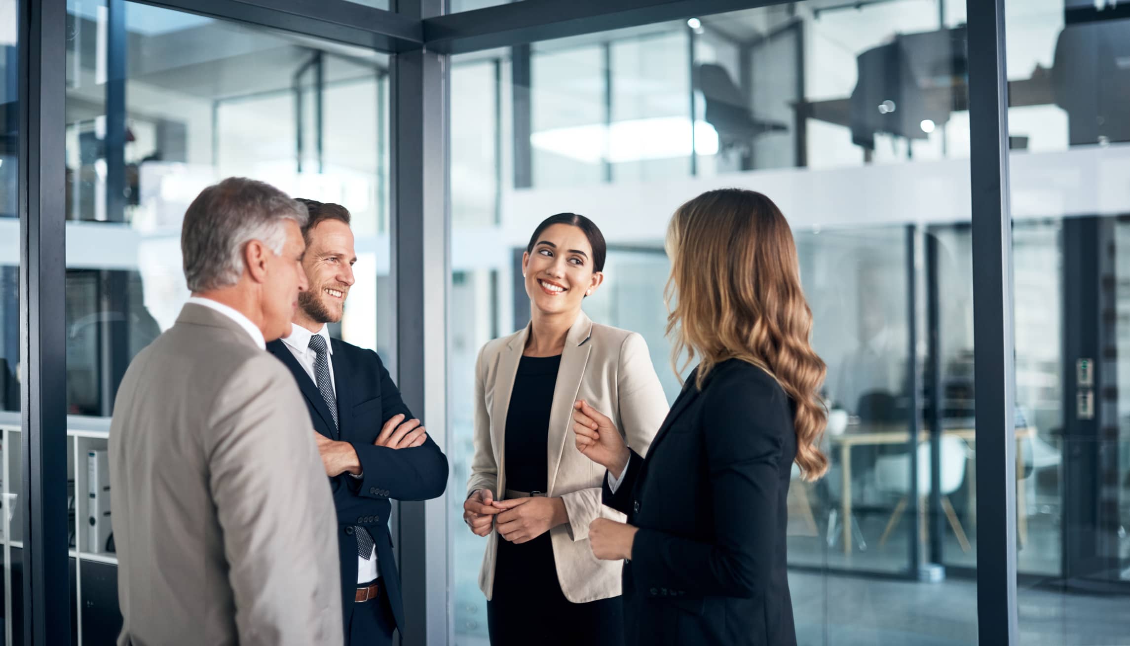 Business partners sharing information.