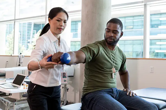 person doing physical therapy