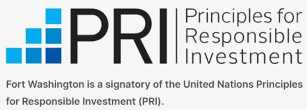 Principles for Responsible Investment logo. Fort Washington is a signatory of the United Nations Principles for  Responsible Investment (PRI).