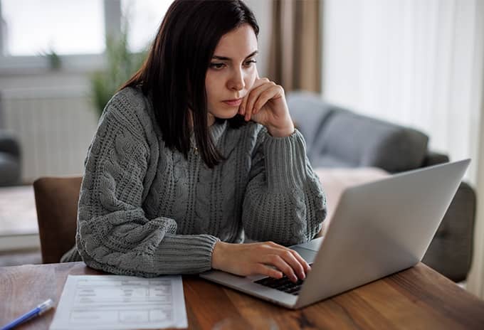 Woman files death claim forms. 