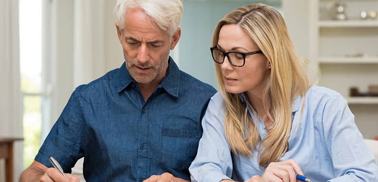 couple reviewing documents