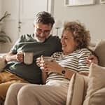 Couple sitting on the couch together