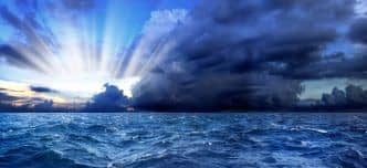 View of a rough sea.