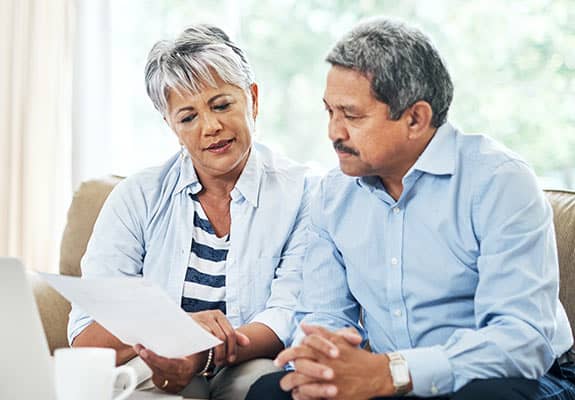 couple looking at retirement options