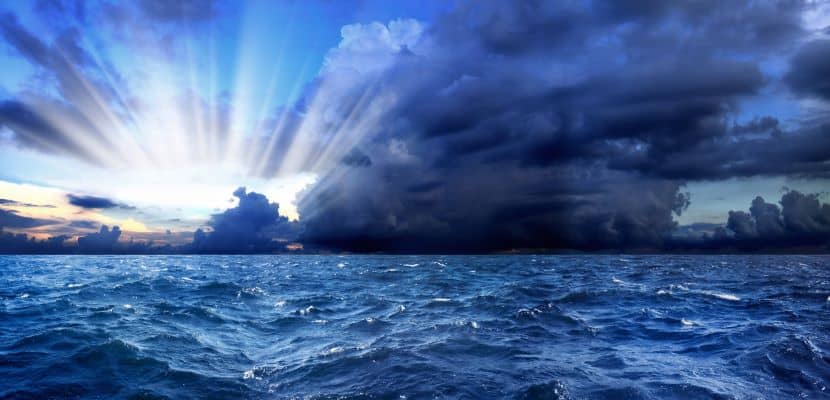 Photo of rough sea with vivid colors.