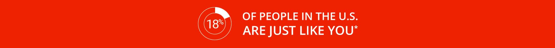 18 percent of people in the U.S. are just like you