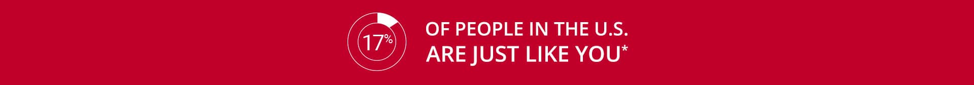 17 percent of people in the U.S. are just like you