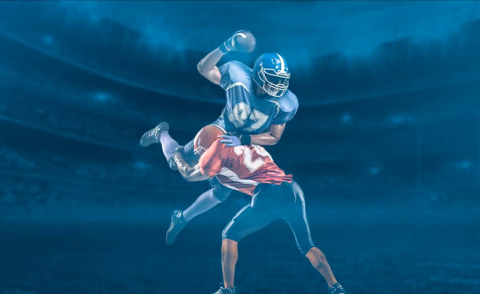 Football players in stadium