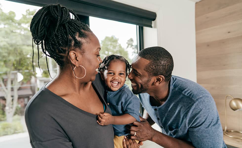 family playing together