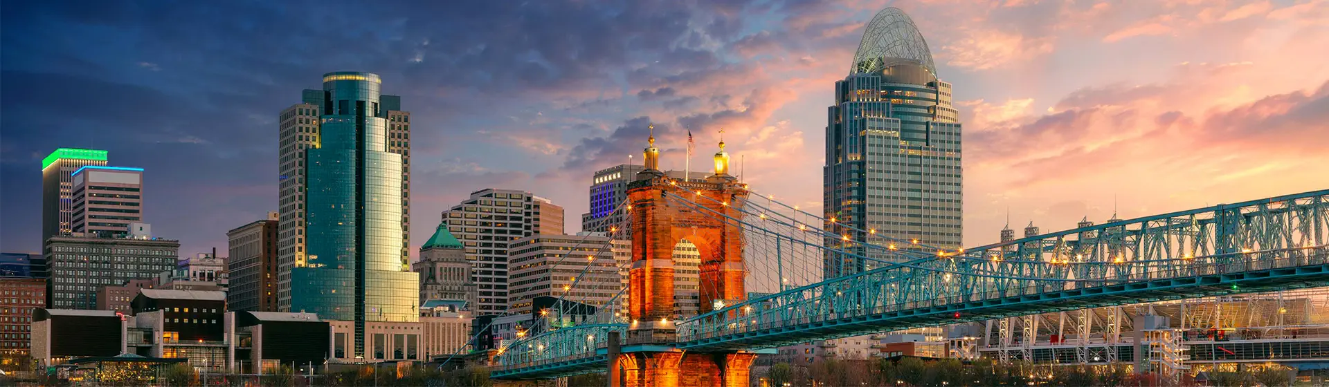 Eagle Realty Cincinnati Ohio Night Skyline