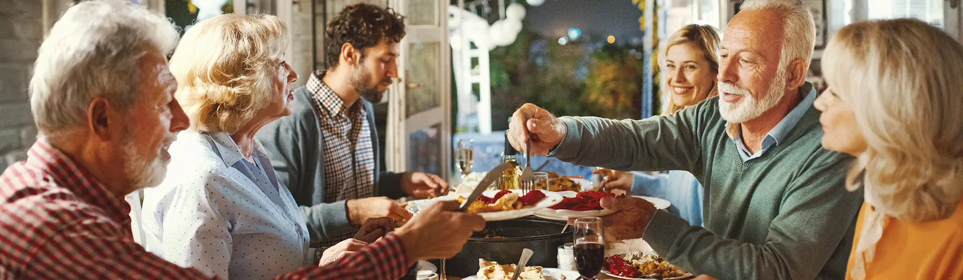 family sharing meal at table