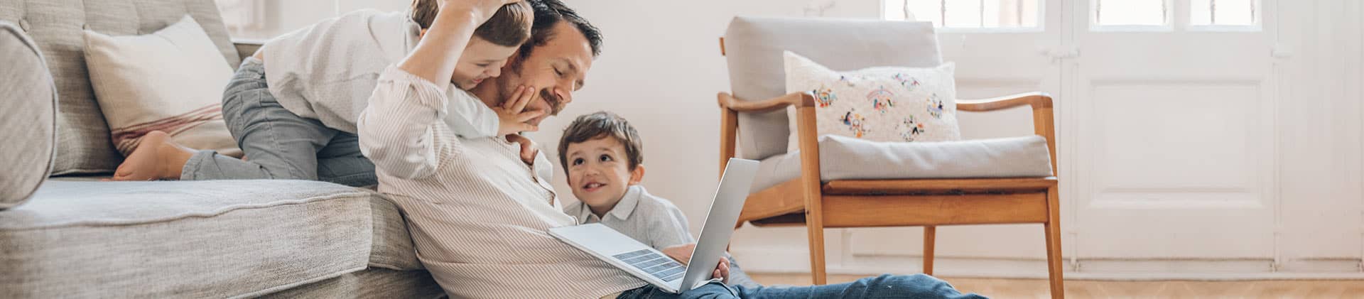 father working with sons