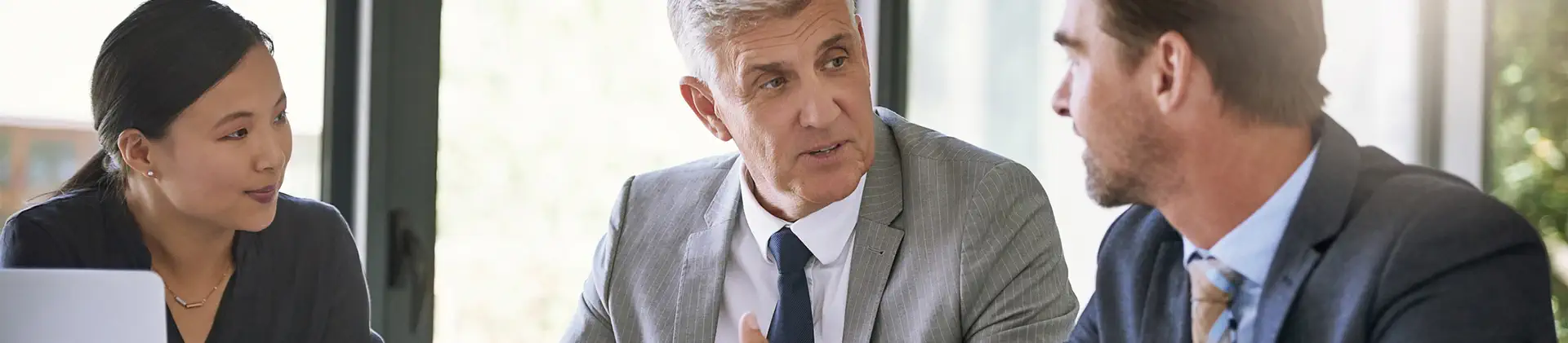 Three financial professionals meeting together