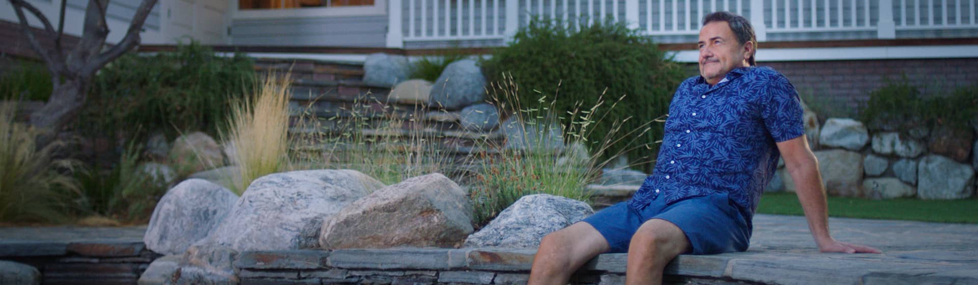 man relaxing in pool