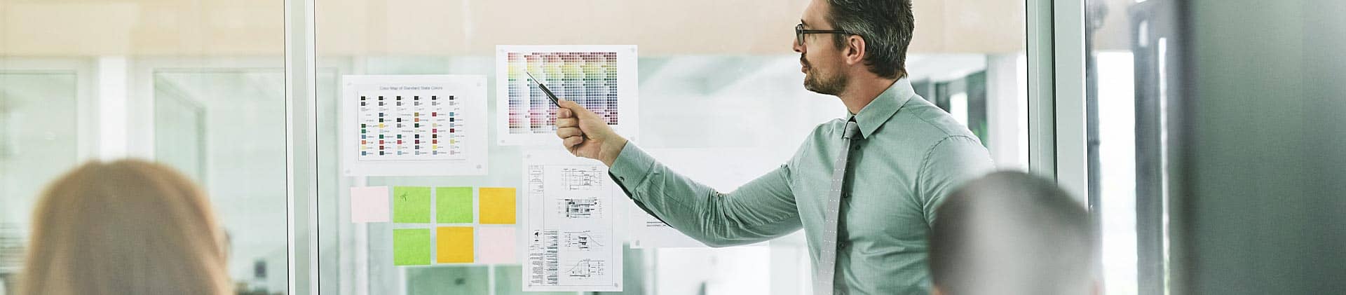 Business professionals in career training