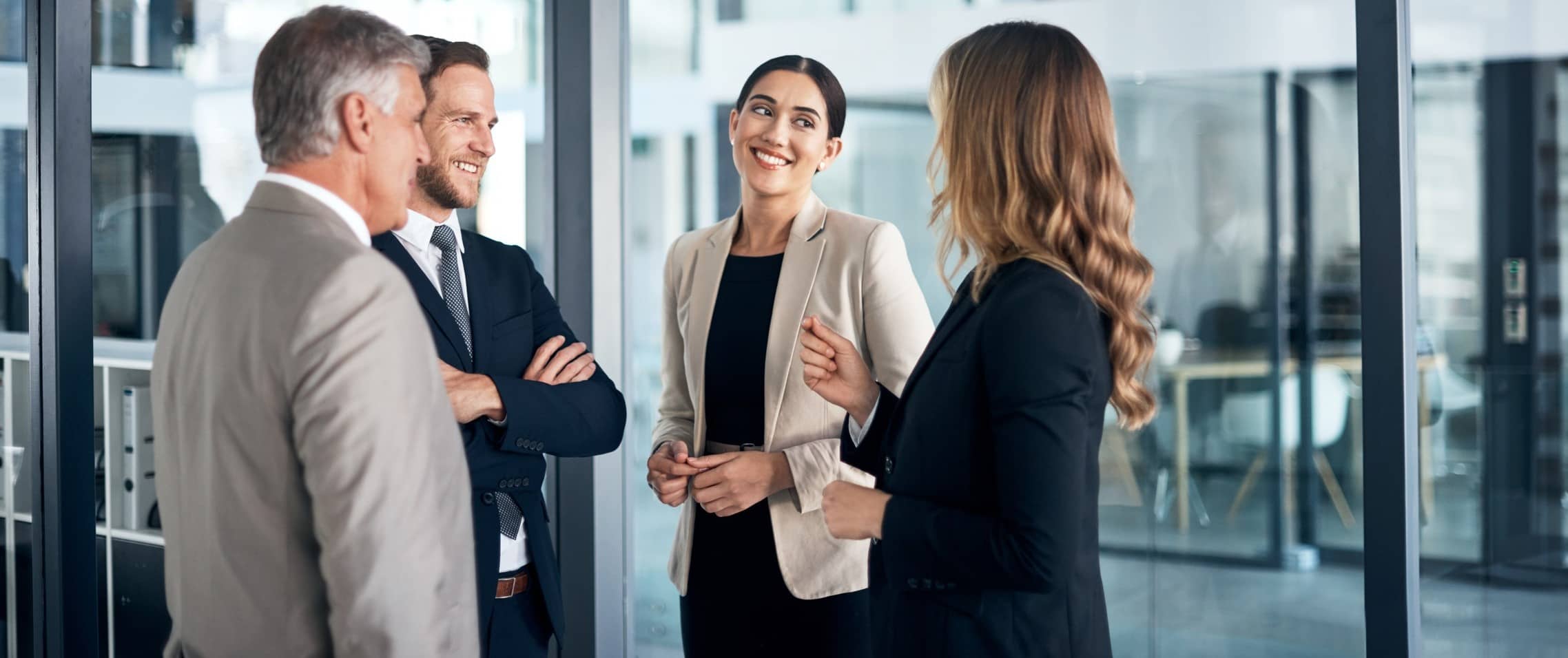 Business partners sharing information.