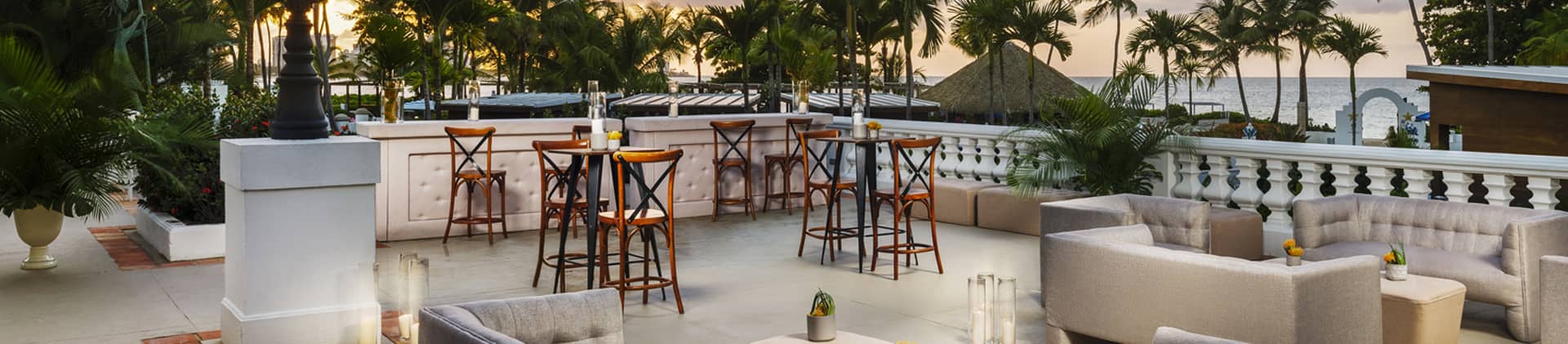 Outdoor seating near beach