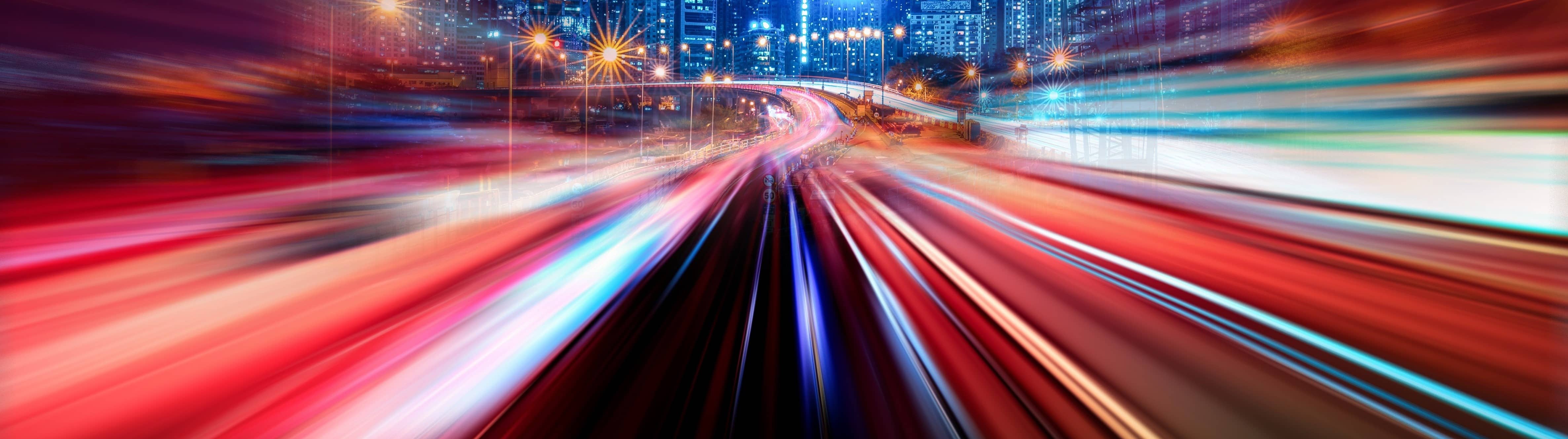 Night City Background with motion speed effect.