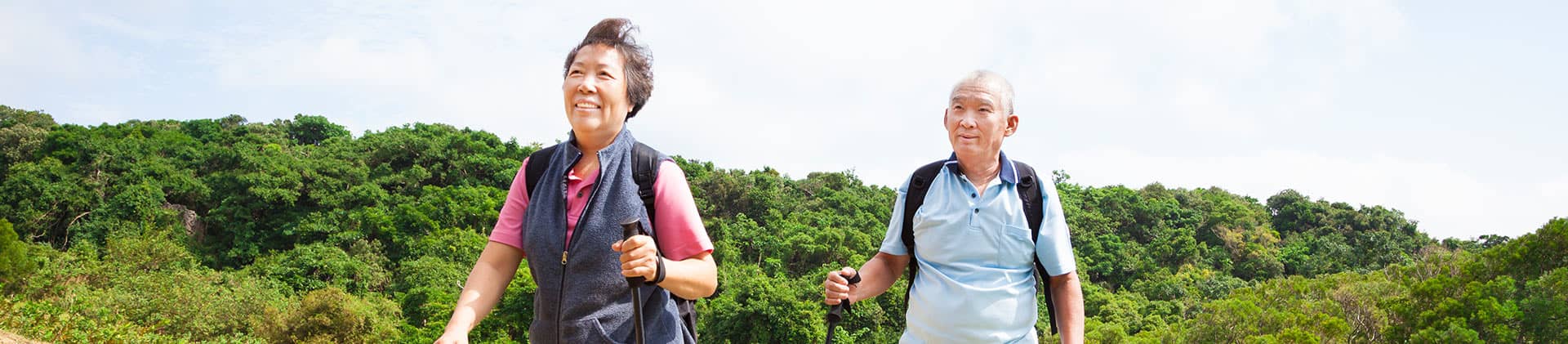 Elderly Couple Hiking Fixed Annuities SmartStep