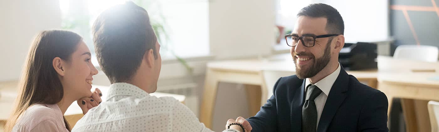 A couple meets with a financial representative 