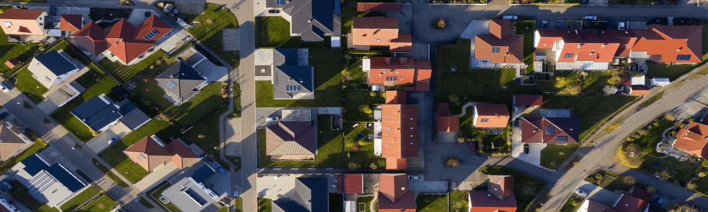 aerial view of a neighborhood