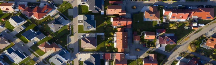 aerial view of a neighborhood