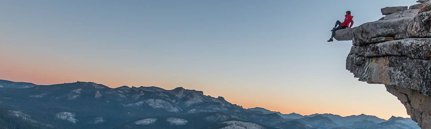 Edge of cliff as an example of being on the brink