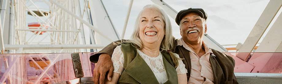 Mature couple enjoying retired time together with a lifetime income plan.