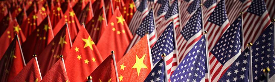 U.S. and China flags