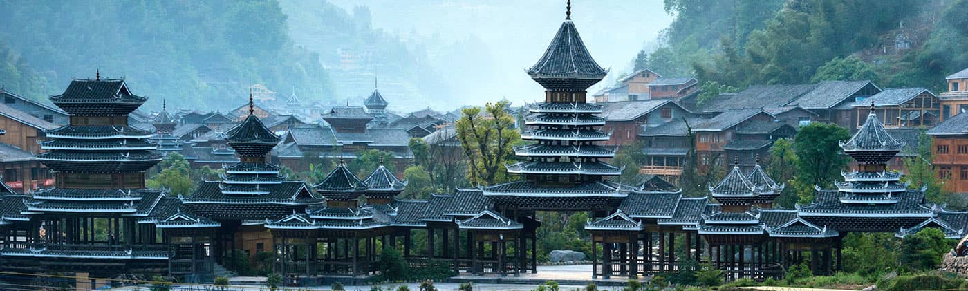 Chinese town in the mountains