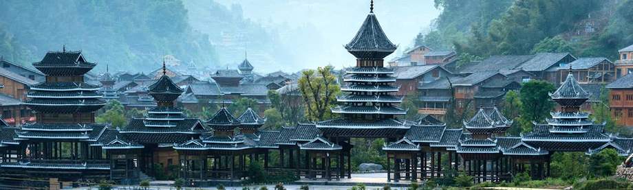 Chinese town in the mountains