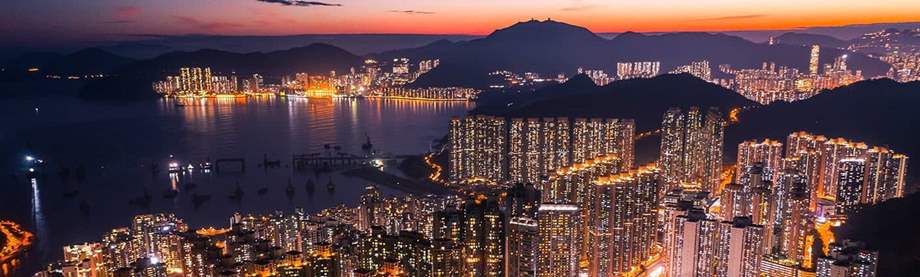 city skyline at night