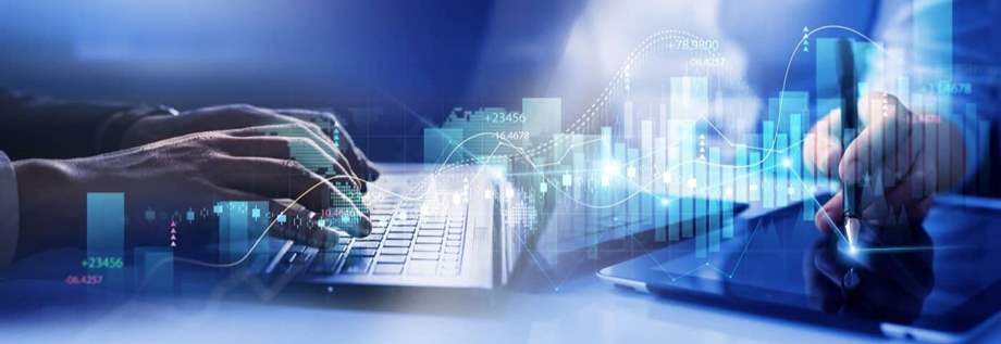 Collage of images showing business people working.