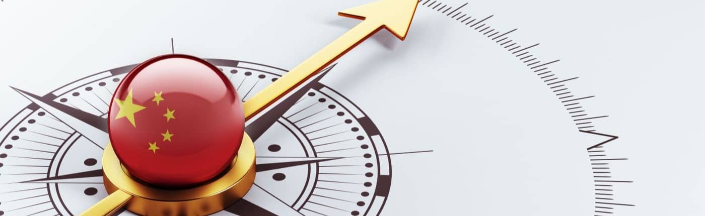 China flag on a compass.