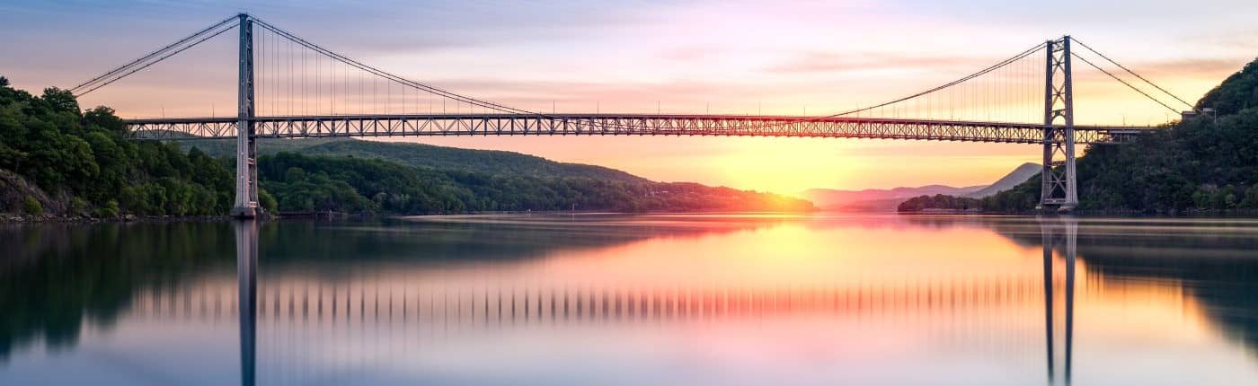 Bridge in sunset.