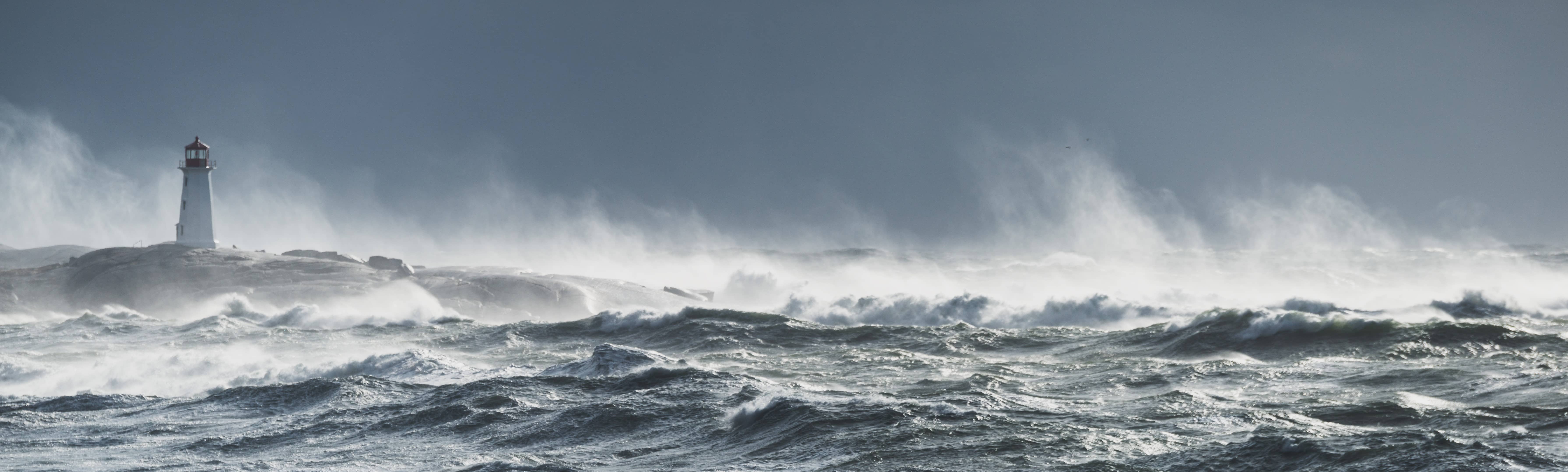 lighthouse with stormy seas