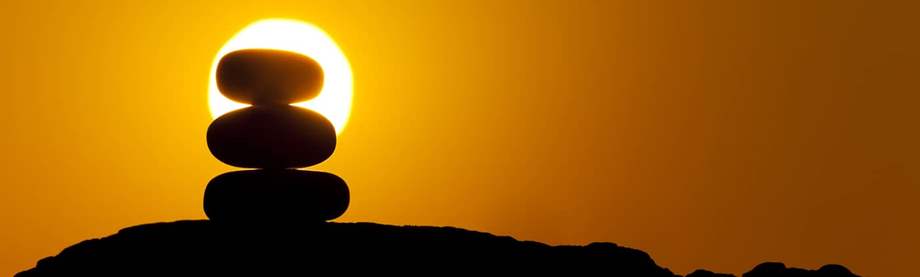 Rocks stacked in the sun