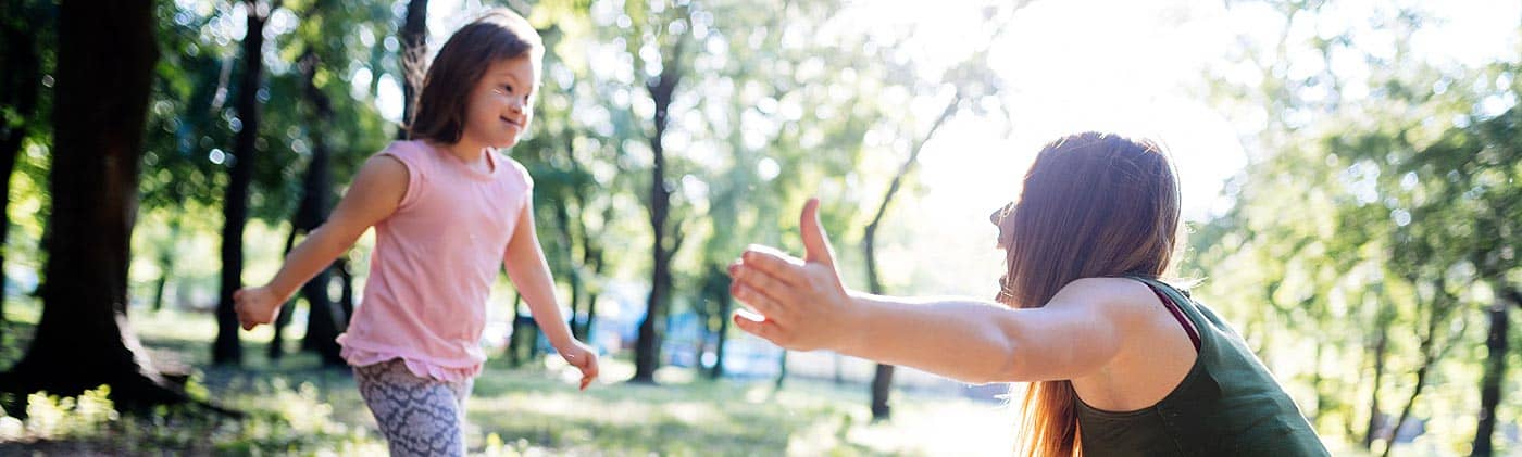 mother spends quality time outside with her daughter after establishing solid special needs care