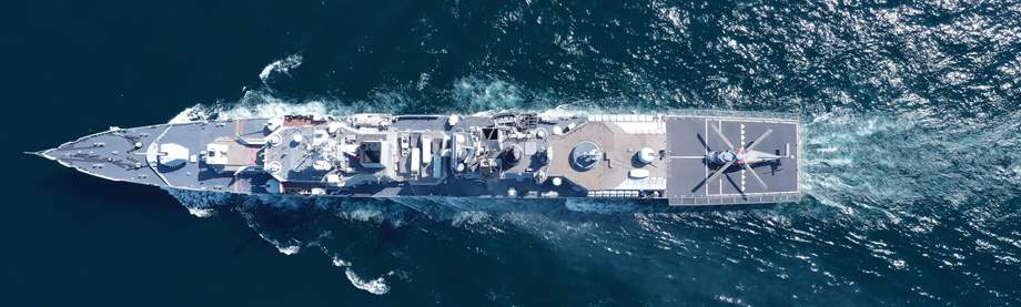 naval ship at sea