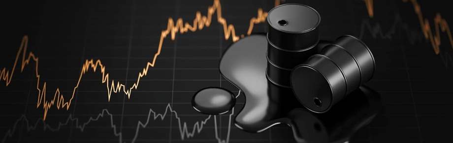 Image with concept of Growth diagram crude oil stock price graph.