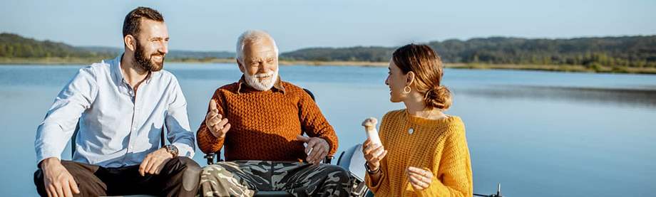 Parent with two adult children discussing whether they can buy life insurance for parents